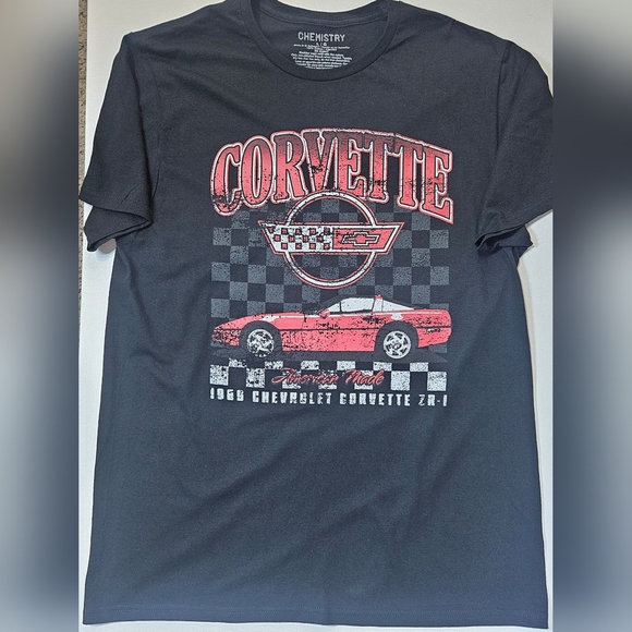 Chevy Corvette T-shirt Mens Large Black Red‎ Graphic 1969 Retro Inspired GM Tee - Picture 1 of 7